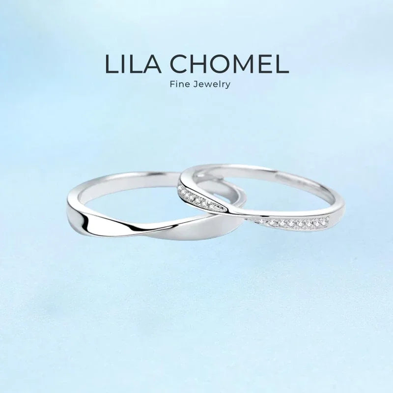 Lover Wedding Band 18K White Gold Men Women Valentine's Day Rings 0.64CT Moissanite Diamond Girl Engagement Boy Birthday Gift