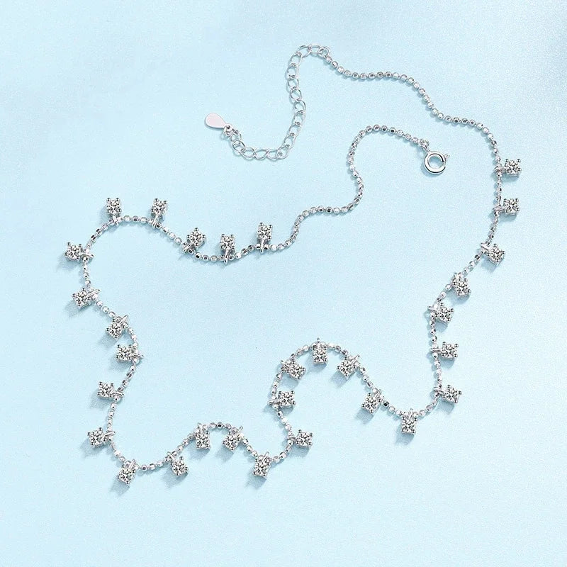 Valentine's Day 18K White Gold Women Wedding Necklaces 3/9CT Moissanite Diamond Pendant PT950 Platinum Girl Birthday Gift Party