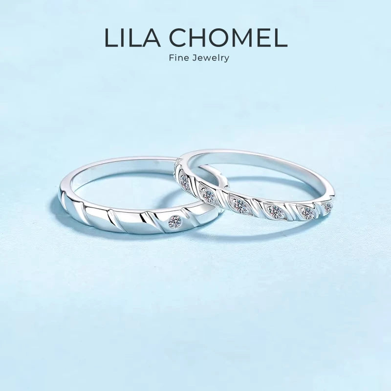 18K Rose White Gold Lover Women Men Moissanite Diamond Engagement Wedding Band Girlfriend Birthday Gift PT950 Platinum Rings