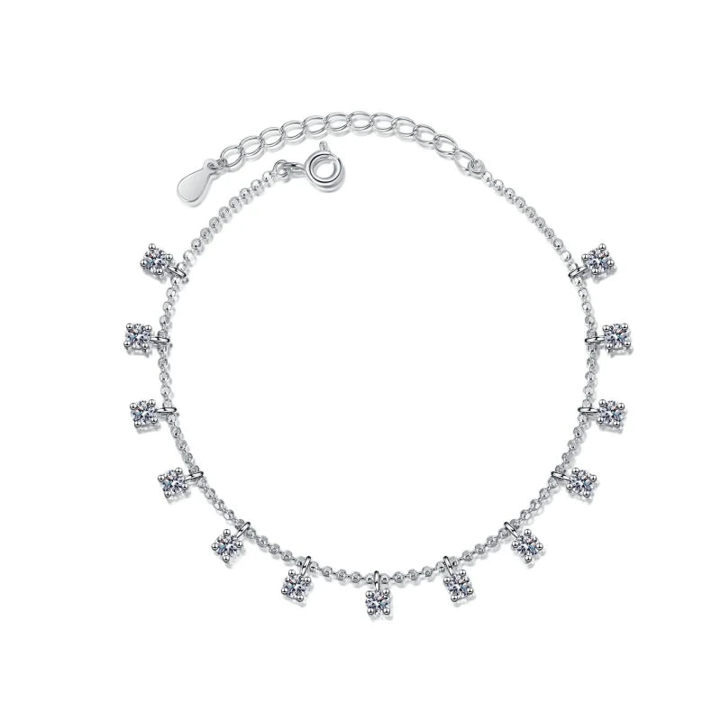 Daughter Birthday Gift 18K White Gold Bracelets 1.3/3.9CT Moissanite Diamond Women Wedding PT950 Platinum Girl Valentine's Day