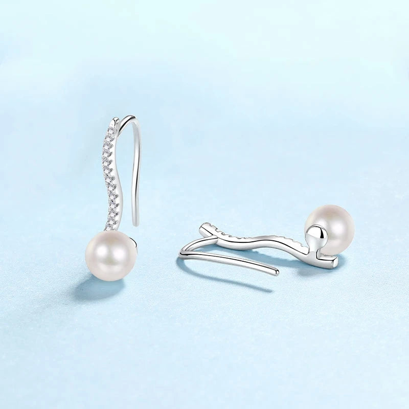 Brincos de diamante moissanite 0,14ct para presente de aniversário de filha, dia dos namorados, joia de casamento de pérolas de platina PT950