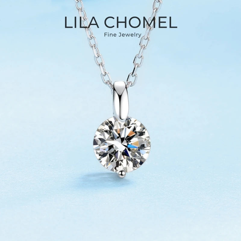 Daughter 18K White Gold Necklaces Women Wedding 1/2/3CT VVS D Color Moissanite Diamond Pendant PT950 Platinum Girl Birthday Gift
