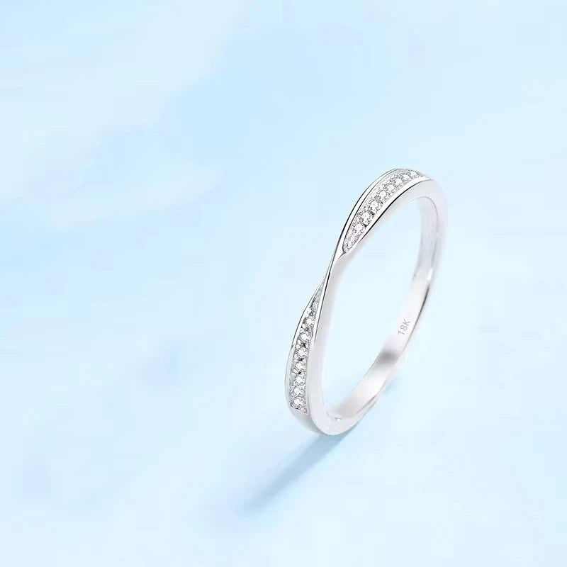 Lover Wedding Band 18K White Gold Men Women Valentine's Day Rings 0.64CT Moissanite Diamond Girl Engagement Boy Birthday Gift