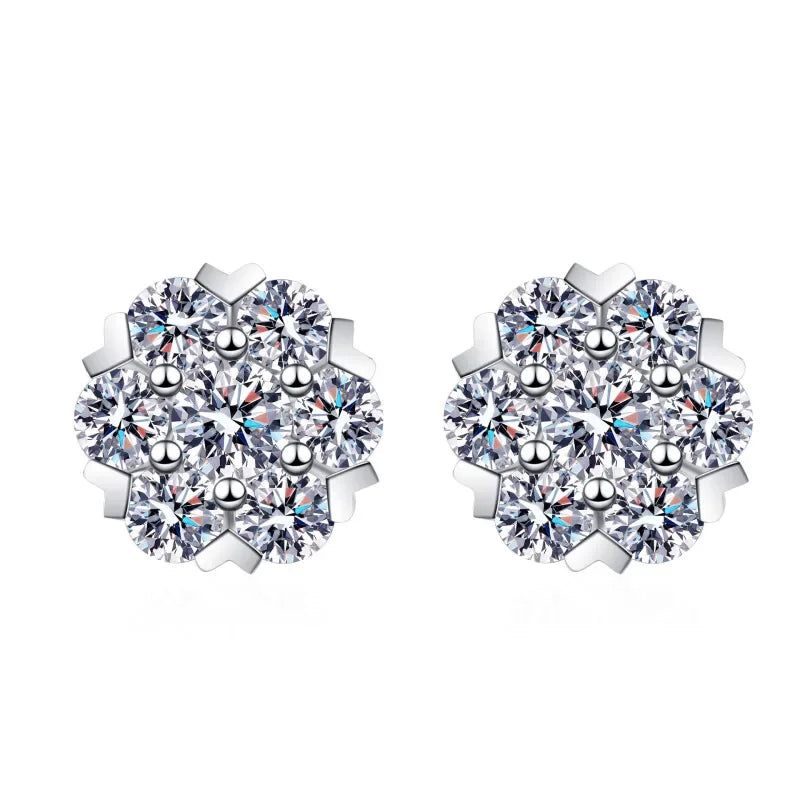 Daughter Adult's Day Gift Platinum PT950 Stud Earrings Girl Birthday Gift 0.48/1.6CT Moissanite Diamond Valentine's Day WOMEN
