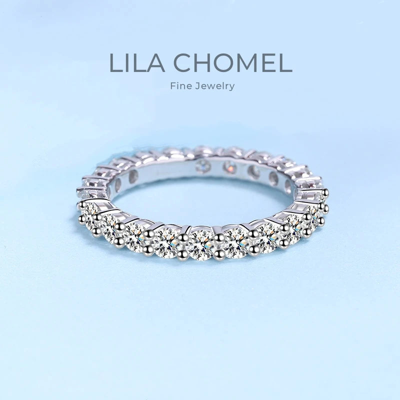 Designer Jewelry New Style 18K White Gold VVS1 D Color Moissanite Full Circle Diamond Classic Popular Rings for Wedding Women