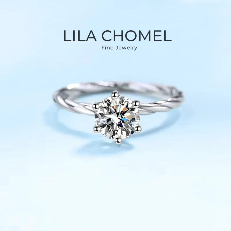 Lady Birthday Gift PT950 Platinum Women Rings VVS1 D Color 1CT Moissanite Diamond Wedding Band Girl Valentine's Day Fine Jewelry