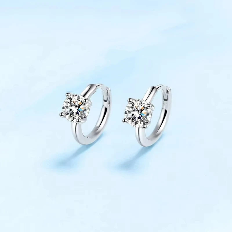 Designer Engagement PT950 Platinum Women Wedding Hoop Earrings Moissanite Diamond 1/2CT Valentine's Day Girlfriend Birthday Gift