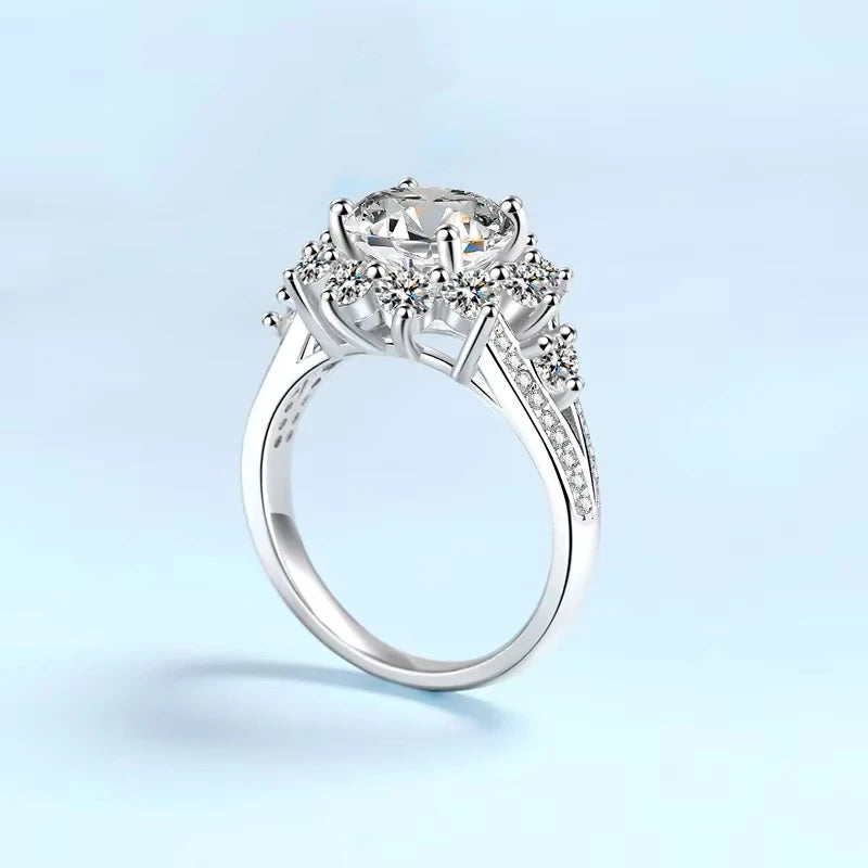 Girlfriend Valentine's Day Platinum PT950 Christmas Gift Rings 3CT VVS1 D Color Moissanite Diamond Wedding Band Women Birthday