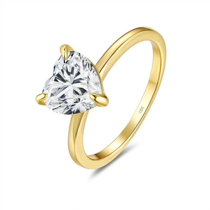Lover Valentine's Day 18K Gold Women Wedding Band 2CT Heart Moissanite Diamond Girl Birthday Gift Lady Engagement Fine Jewelry