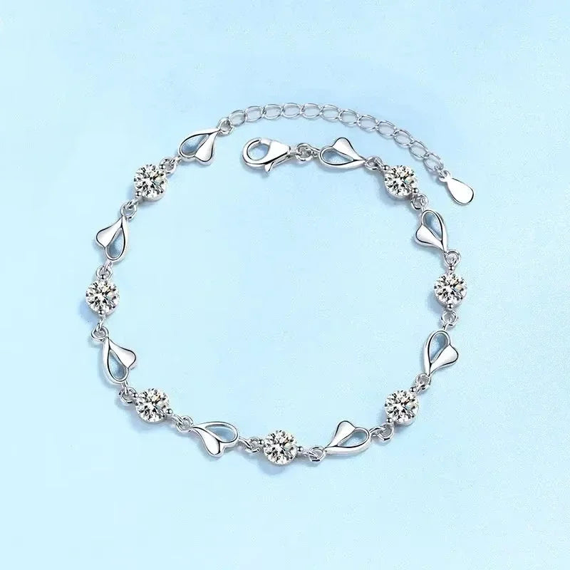 Pulseiras de platina PT950 para presente de aniversário de filha e namorada, dia dos namorados, 3,5 ct, diamante moissanite, joias finas para casamento