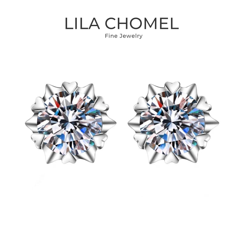 Wife Birthday Gift 18K White Gold Girl Stud Earrings 0.3/0.5/1/1.5/2CT Moissanite Diamond PT950 Platinum Women Valentine's Day