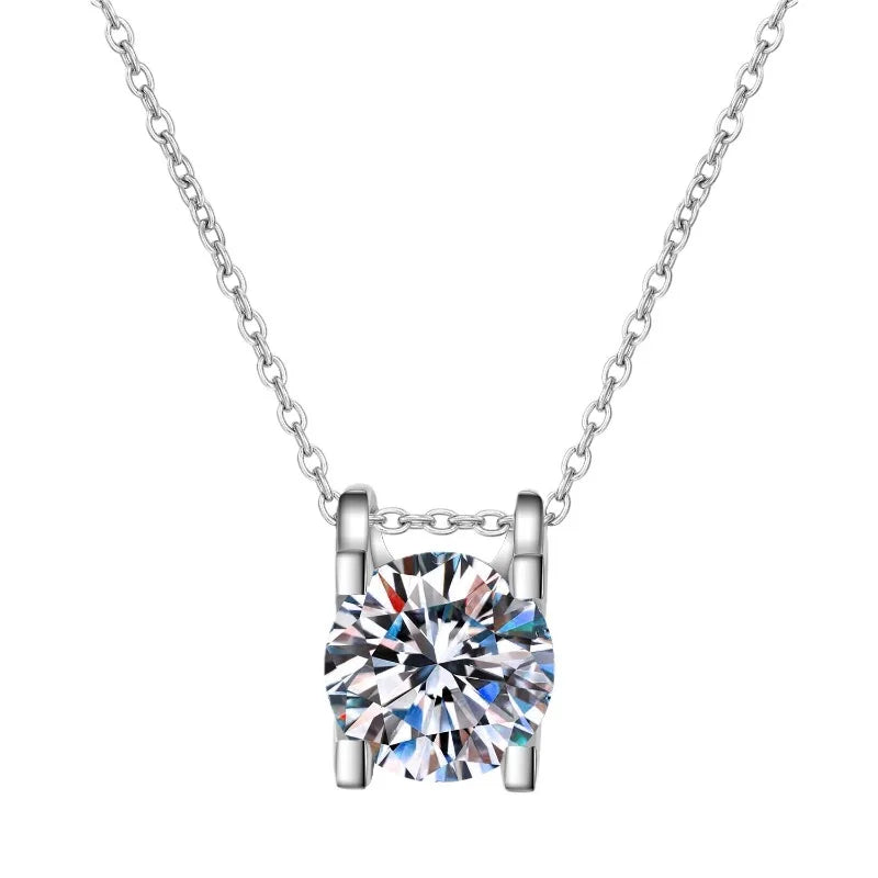 Wedding PT950 Platinum Necklaces Women 0.8ct D Color VVS1 Moissanite Diamond Pendant Engagement Girl Fine Jewelry Birthday Gift