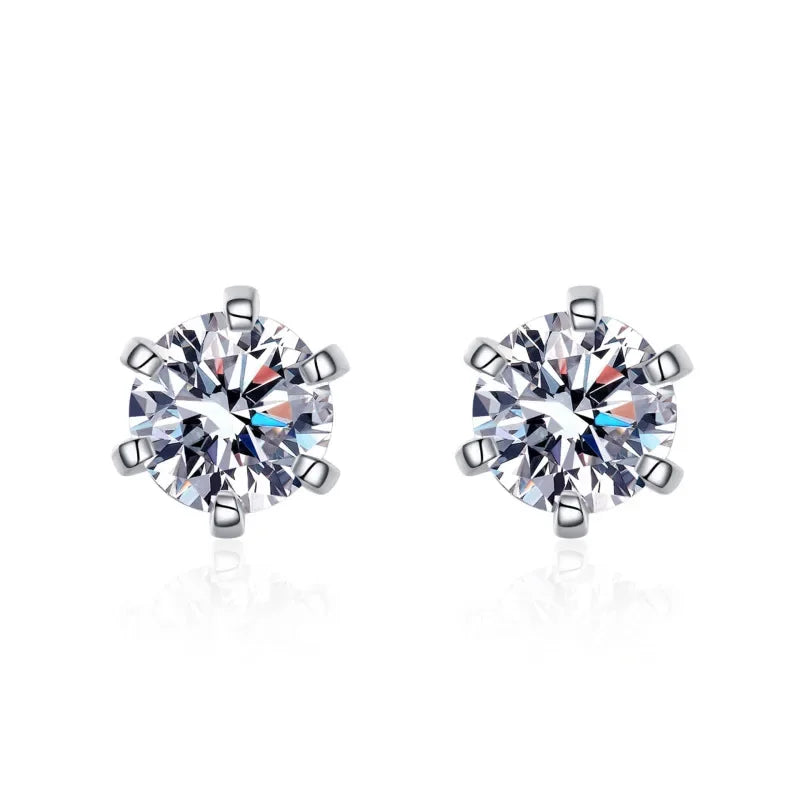 WOMEN Valentine's Day PT950 Platinum Screw Stud Earrings Girl Birthday Gift 0.5/1CT Moissanite Diamond Engagement Wedding Party