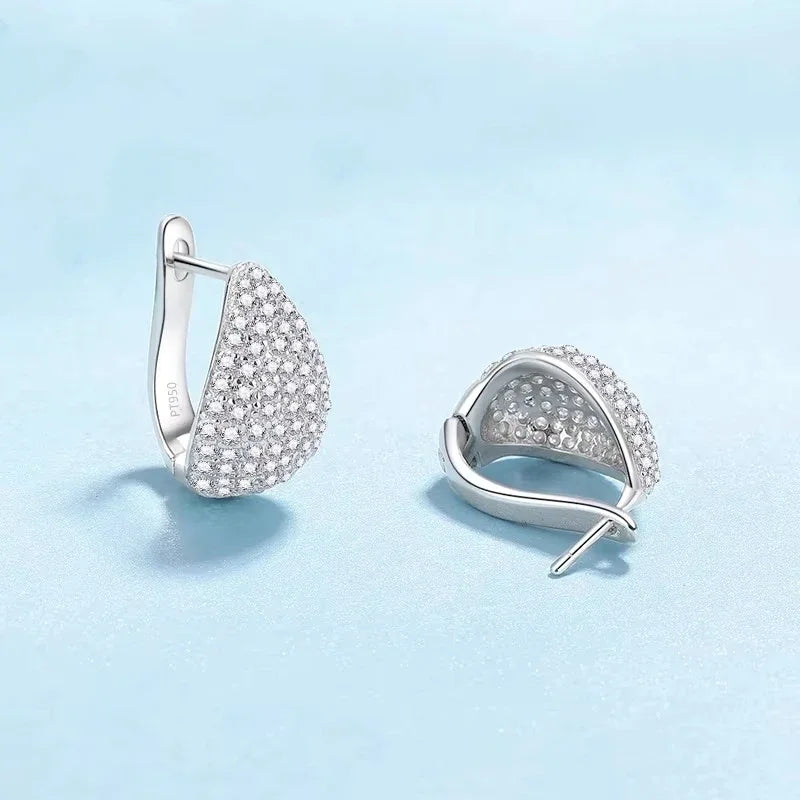 Girlfriend Birthday Gift PT950 Platinum Drop Earrings Women Wedding Fine Jewelry 1.31CT Moissanite Diamond Lady Valentine's Day