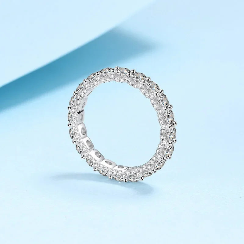 Female Rings Platinum PT950 Moissanite VVS1 DColor 2.1Carat Full Circle Quality Wedding Ring for Women with Certificate Referent