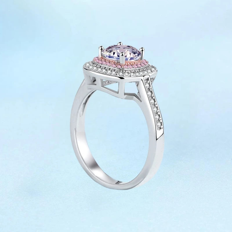 Romantic Girl Birthday Gift 18K White Gold Women Wedding Band 1CT VVS D Color Moissanite Diamond PT950 Platinum Valentine's Day