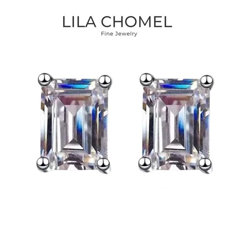 Women Valentine's Day 18K White Gold Stud Earrings Wedding Jewelry 1/2CT Moissanite Diamond PT950 Platinum Girl Birthday Gift