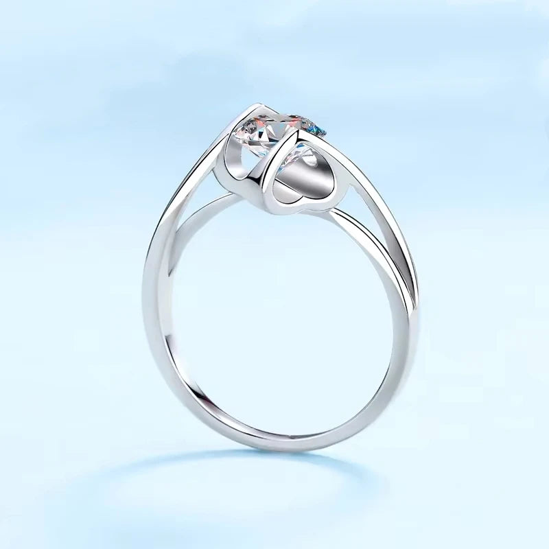 Wedding Band Fine Jewelry Platinum PT950 Rings for Women Engagement Moissanite Diamond VVS1 D Color 0.5/1ct Girl Valentine's Day