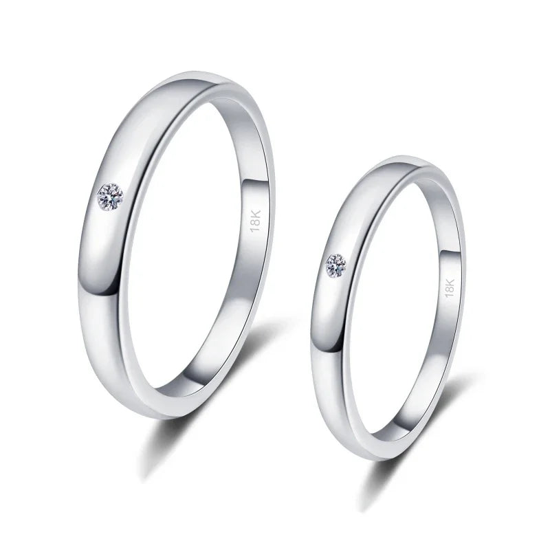 18K White Rose Gold Moissanite Valentine's Day Couple Engagement Women Men Wedding Band PT950 Platinum Girl Valentine's Day Lover Rings