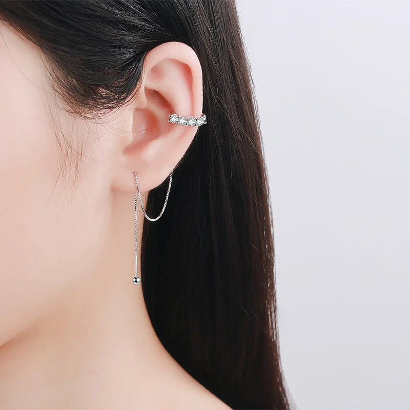 Valentine's Day Girl 18K White Gold Screw Drop Earrings Wedding Women 0.8CT Moissanite Diamond Birthday Gift Wife Fine Jewelry