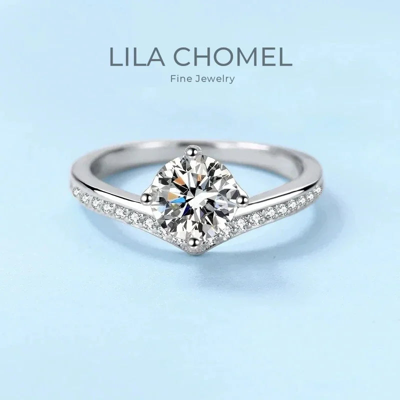WOMEN Valentine's Day PT950 Platinum Wedding Band Moissanite Diamond VVS1 D Color 0.5/1/2CT Engagement Rings Girl Birthday Gift