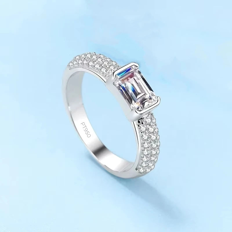 Engagement Rings PT950 Platinum Women Wedding Band 1CT VVS1 D Color Moissanite Diamond Birthday Gift Girlfriend Valentine's Day