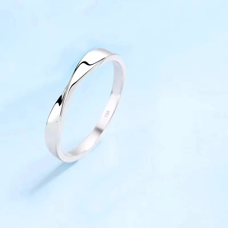 Lover Wedding Band 18K White Gold Men Women Valentine's Day Rings 0.64CT Moissanite Diamond Girl Engagement Boy Birthday Gift