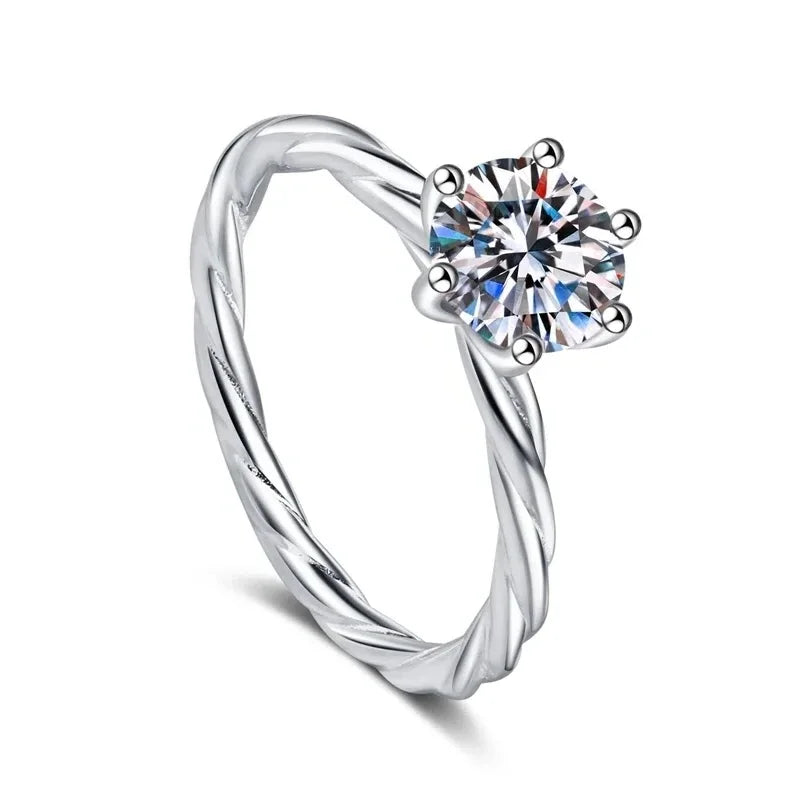 Lady Birthday Gift PT950 Platinum Women Rings VVS1 D Color 1CT Moissanite Diamond Wedding Band Girl Valentine's Day Fine Jewelry