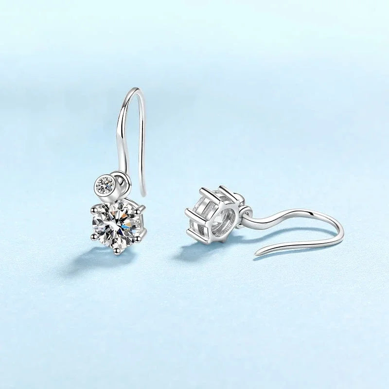 Women Valentine's Day 18K White Gold Wedding Drop Earrings 1.12/2.12/4.12CT Moissanite Diamond PT950 Platinum Girl Birthday Gift