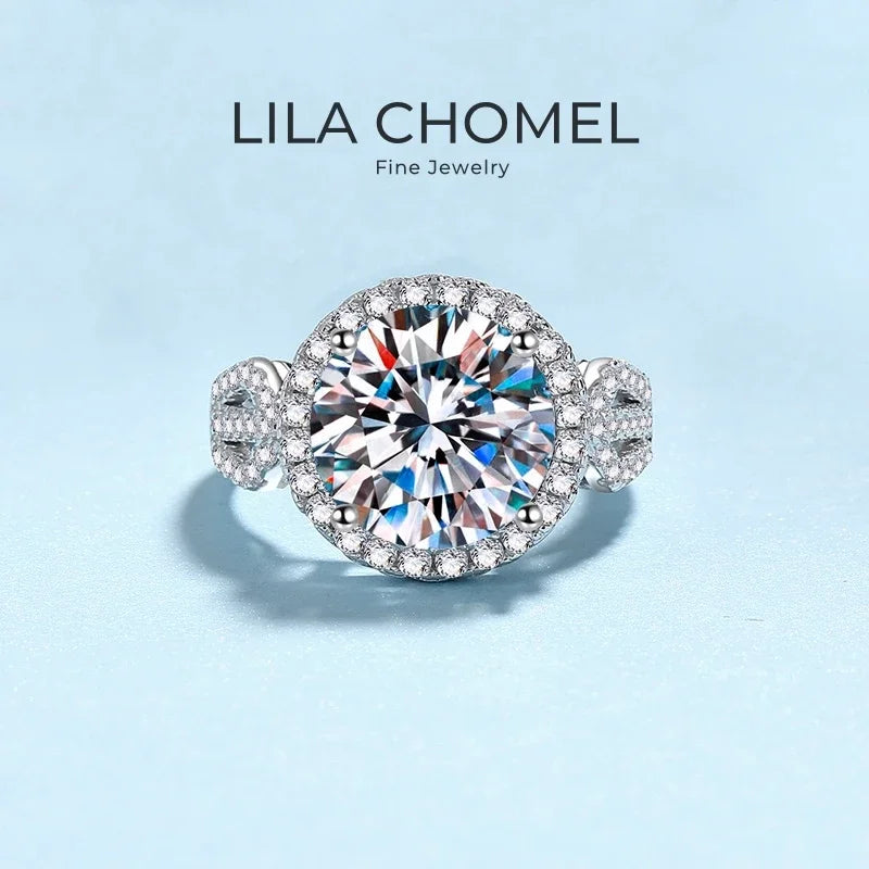 Women Valentine's Day 18K White Gold Wedding Band Jewelry Wife 5CT Moissanite Diamond Girl Birthday Gift PT950 Platinum Rings