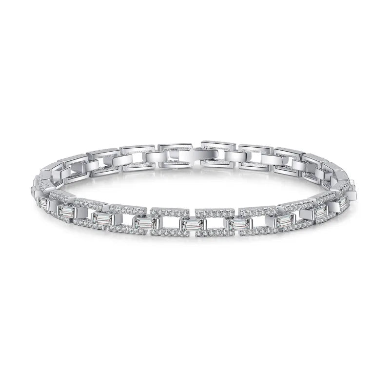 Luxury Sparkling Bangles Pure PT950 Platinum fine Jewelry 6-7inch 3/3.2/3.5CT All Moissanite Brilliant Bracelet for Women gift