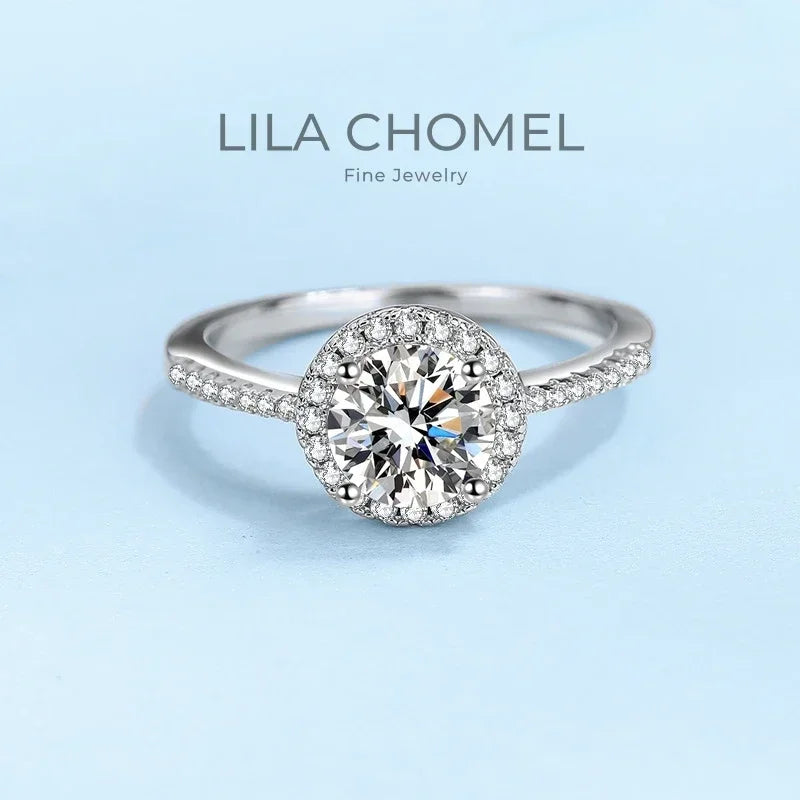 Engagement Platinum PT950 Wedding Band Women Rings 1/2CT VVS1 D Color Moissanite Diamond Girlfriend Birthday Gift Fine Jewelry