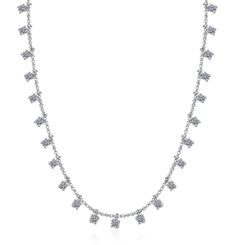 Platinum PT950 quality 3/9CT Moissanite Necklace for Women Sparkling Pendant Wedding Jewelry Round Cut Necklace Clavicular chain