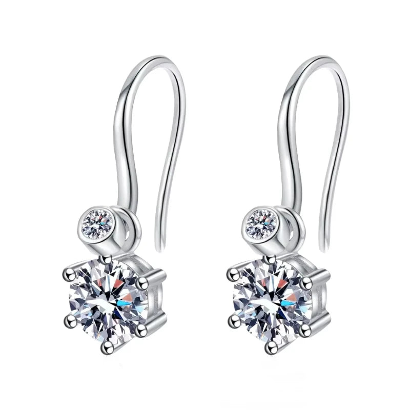 Women Valentine's Day 18K White Gold Wedding Drop Earrings 1.12/2.12/4.12CT Moissanite Diamond PT950 Platinum Girl Birthday Gift
