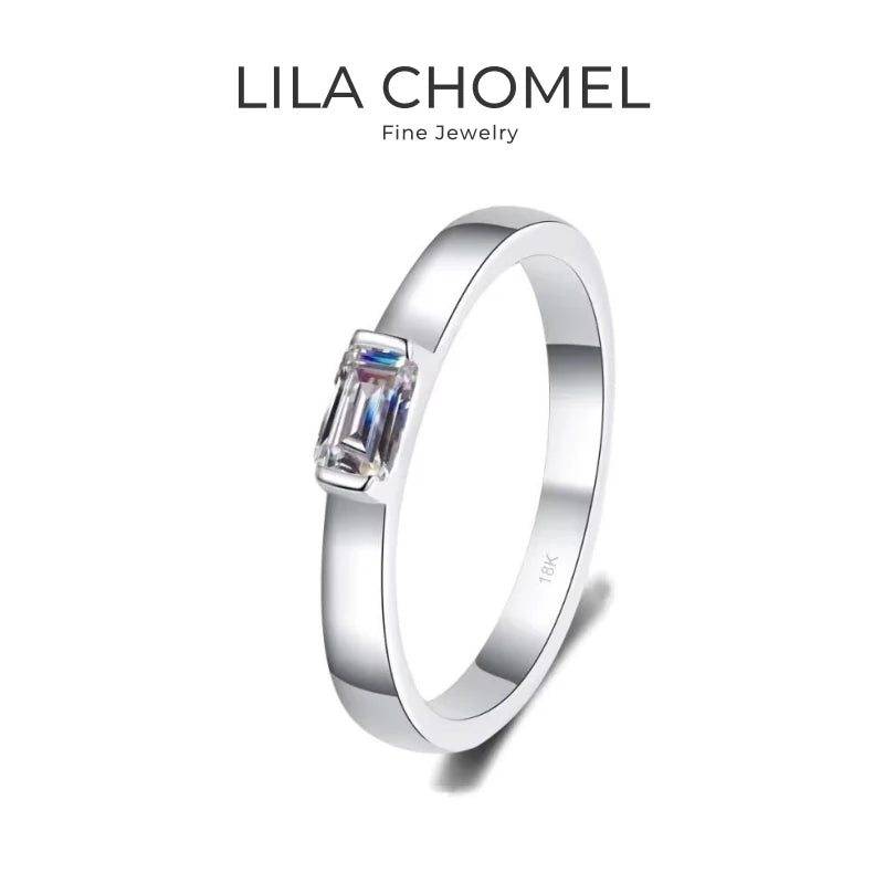 Daughter Birthday Gift 18K White Gold Women Wedding Band 0.5CT Moissanite Diamond Girl PT950 Platinum Rings Lady Valentine's Day