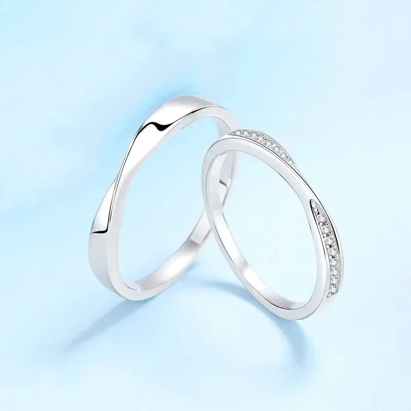 Lover Wedding Band 18K White Gold Men Women Valentine's Day Rings 0.64CT Moissanite Diamond Girl Engagement Boy Birthday Gift