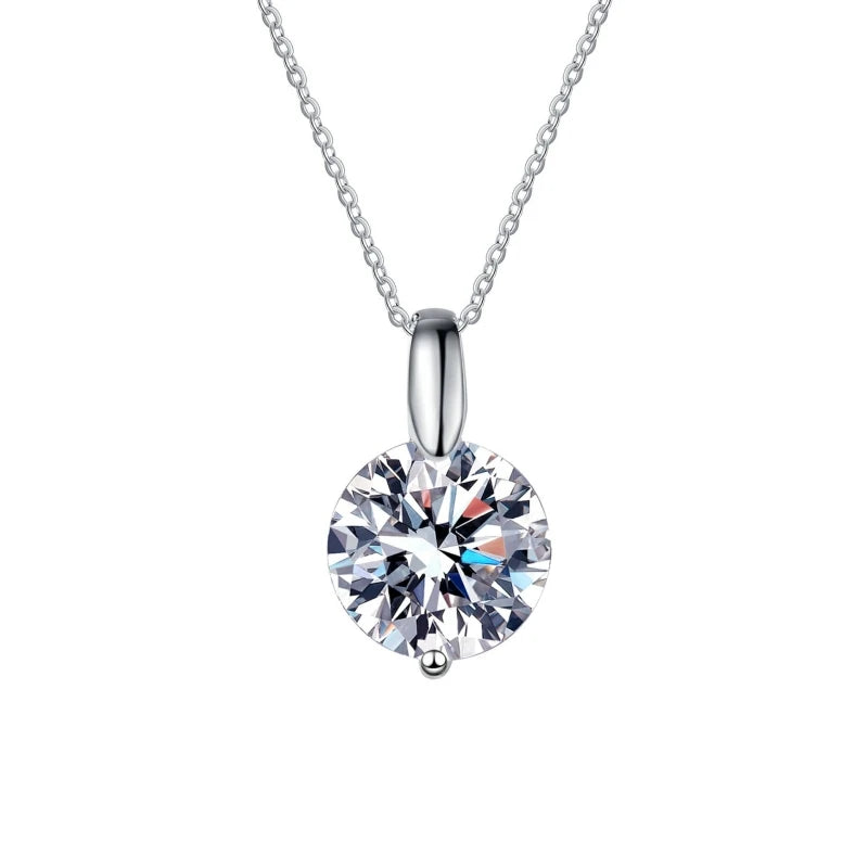 Daughter 18K White Gold Necklaces Women Wedding 1/2/3CT VVS D Color Moissanite Diamond Pendant PT950 Platinum Girl Birthday Gift