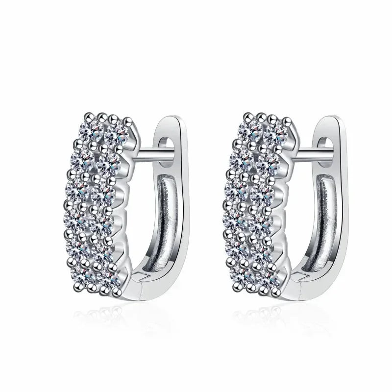 Wedding Fine Jewelry PT950 Platinum Hoop Earrings Women Engagement 0.72CT Moissanite Diamond Birthday Gift Girl Valentine's Day