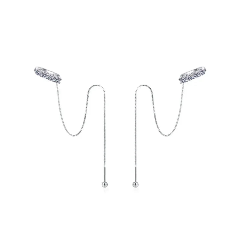 Valentine's Day Girl 18K White Gold Screw Drop Earrings Women 0.8CT Moissanite Diamond PT950 Platinum Wife Birthday Gift Jewelry