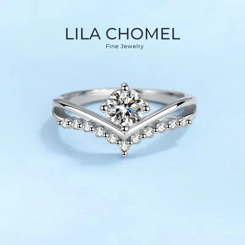 Engagement 18K White Gold Wedding Band Women Birthday Gift 0.5CT Moissanite Diamond Girl Valentine's Day PT950 Platinum Rings