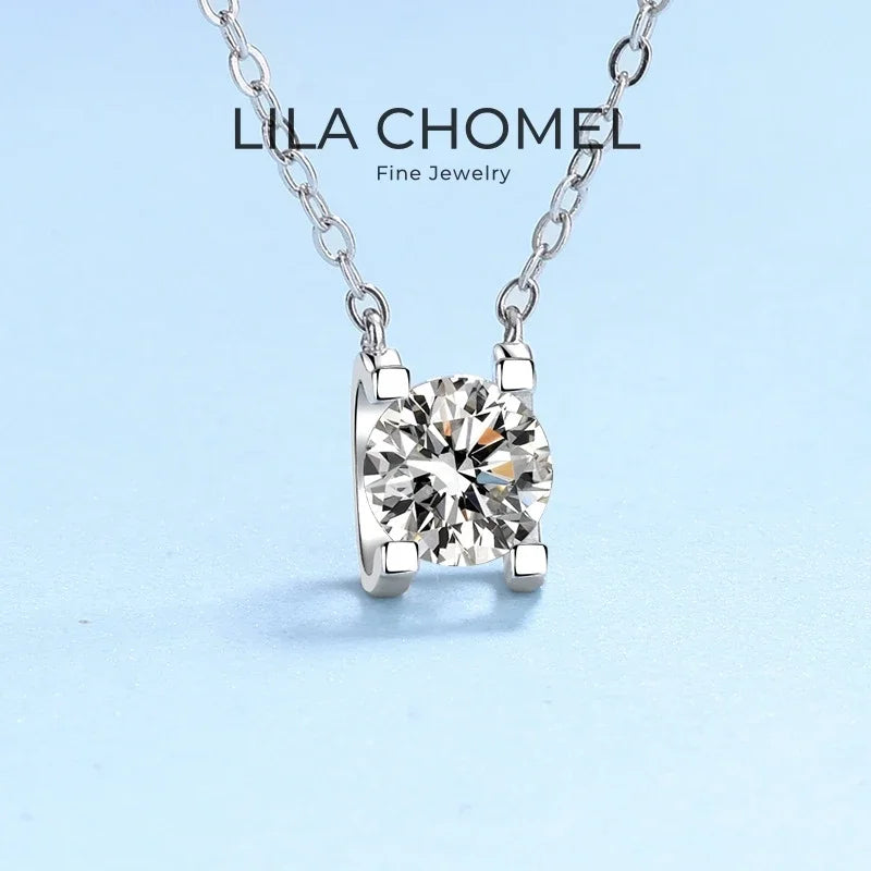 Women Engagement PT950 Platinum Wedding Necklaces Daughter Birthday Gift 0.5/1CT Moissanite Diamond Pendant Girl Valentine's Day