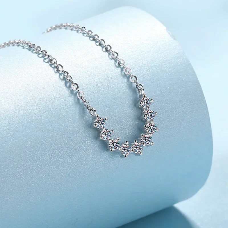 Lady Valentine's Day 18K White Gold Necklaces 0.54CT Moissanite Diamond Women Wedding Party PT950 Platinum Girl Birthday Gift