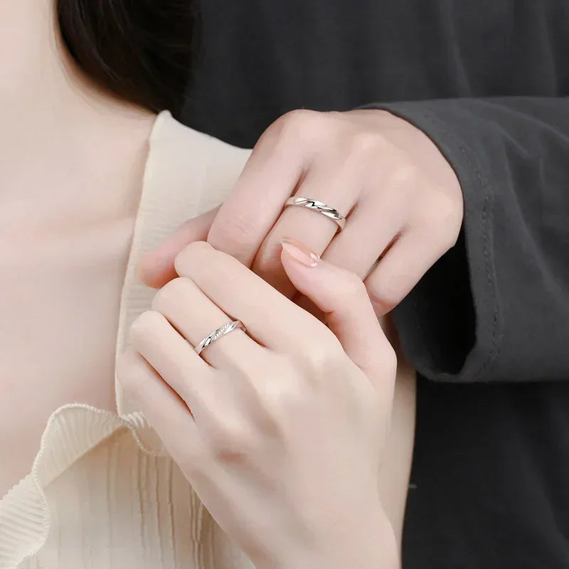 Engagement 18K White Gold Men Women Wedding Band Lover Moissanite Diamond Girl Birthday Gift Couple Rings Unisex Valentine's Day