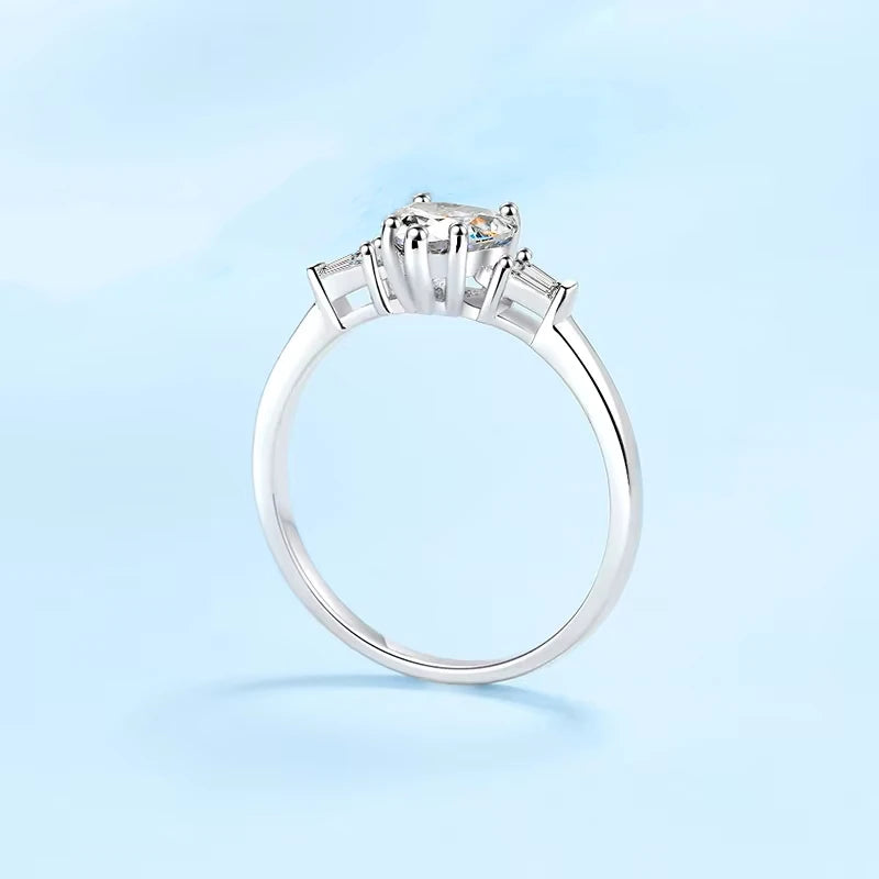 Designer Engagement Rings 18K White Gold Women Wedding Band Ring 1CT VVS1 D Color Moissanite Diamond Girlfriend Valentine's Day