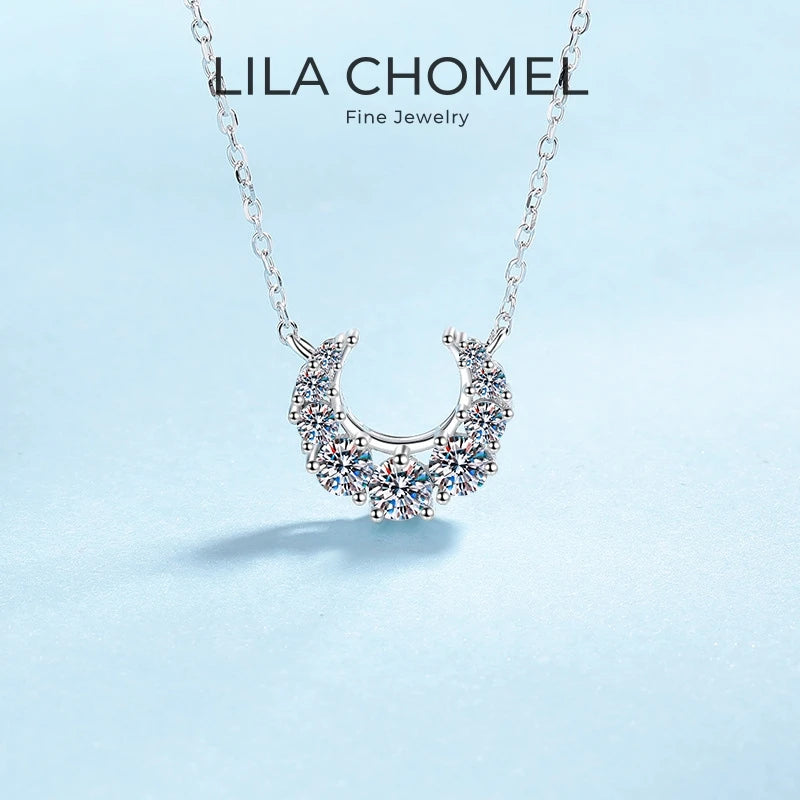 Lady Birthday Gift 18K White Gold Women Wedding Necklaces 0.66CT Moissanite Diamond Daughter PT950 Platinum Girl Valentine's Day
