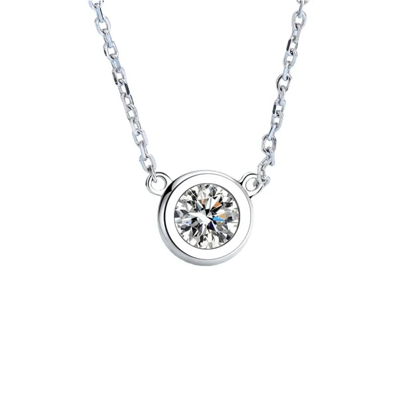 Daughter Adult's Day 18K White Gold Girl Birthday Gift 0.5/1CT Moissanite Diamond Women Valentine's Day PT950 Platinum Necklaces