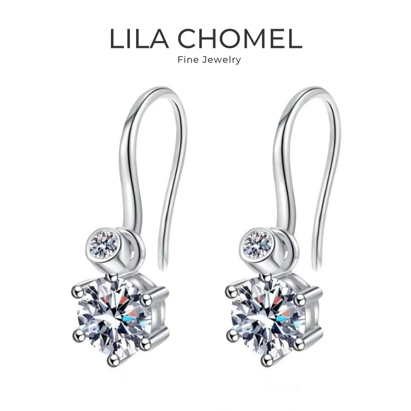 Women Valentine's Day 18K White Gold Wedding Drop Earrings 1.12/2.12/4.12CT Moissanite Diamond PT950 Platinum Girl Birthday Gift