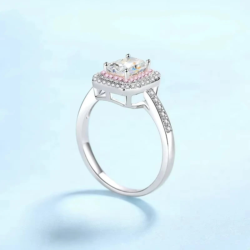 Engagement PT950 Platinum Women Wedding Bands 1CT Moissanite Diamond Girlfriend Valentine's Day Rings Birthday Gift Fine Jewelry