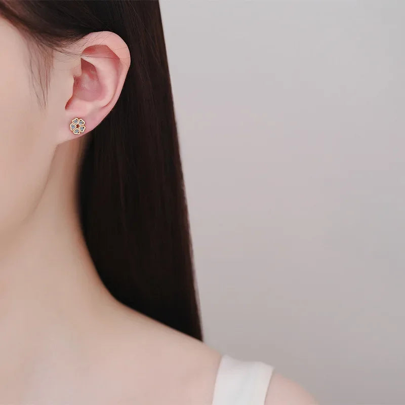 Girlfriend Birthday Gift 18K Rose Gold Earplug Stud Earrings 0.25Carat Moissanite Diamond Women Valentine's Daughter Adult's Day