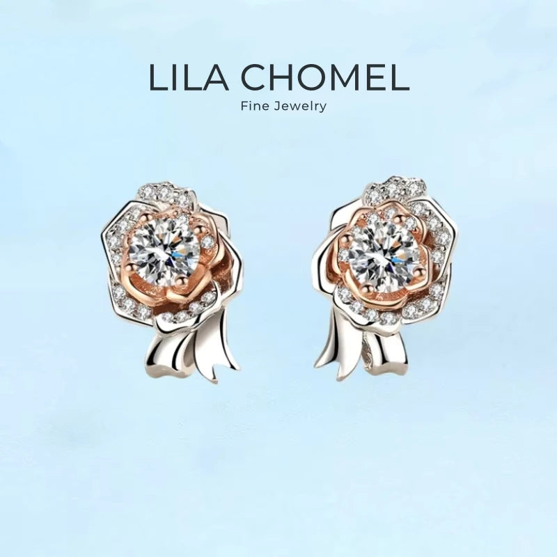 Wedding Party Daughter Fine Jewelry PT950 Platinum Stud Earrings for Women Moissanite Diamond 0.5/1ct Flower Girl Birthday Gift